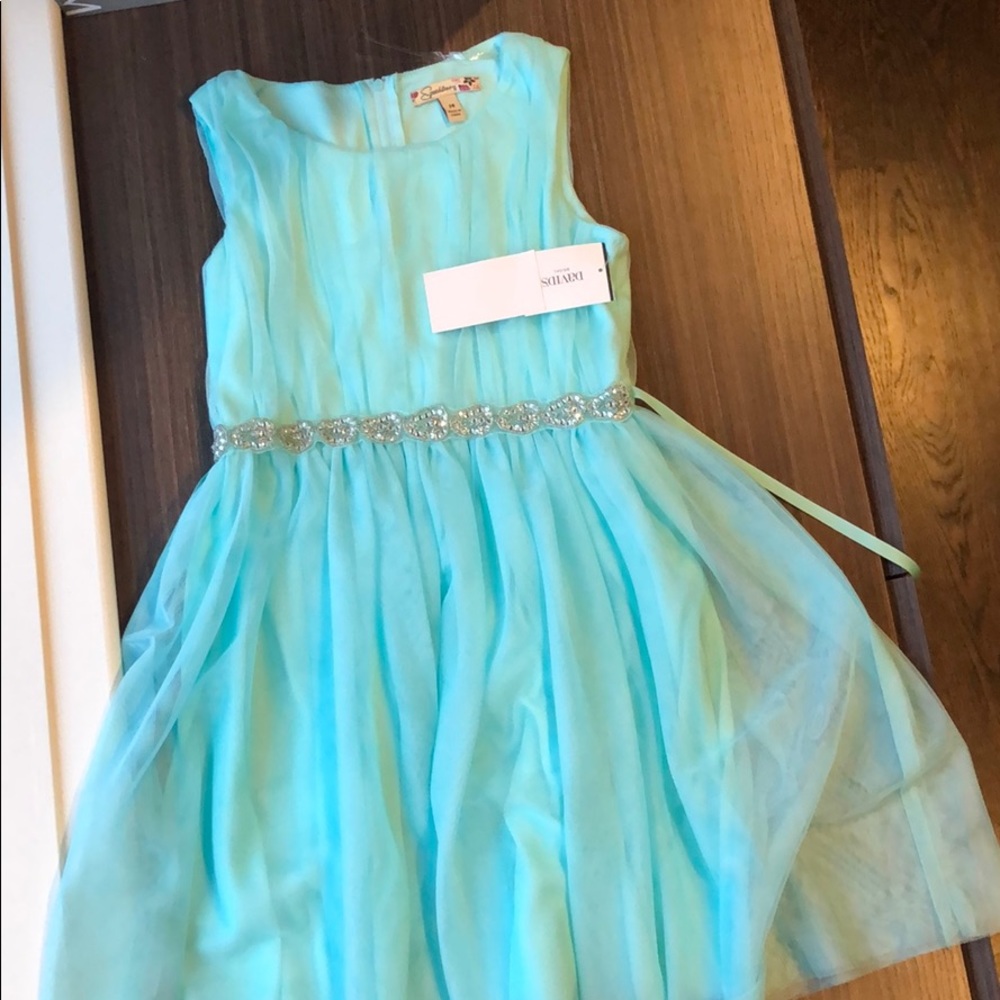 David’s Bridal Teal dress